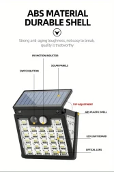 Solar-Powered 72Led Motion Sensor Wall Light - Easy Install, Dusk To Dawn Outdoor Lighting For Garden, Yard, Park & Home Outdoor Solar Lights Outdoor Lights Solar Powered