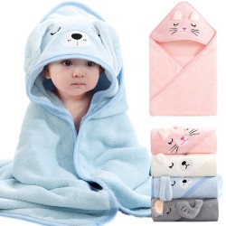 Cartoon Animal Baby Bath Towels – Soft Newborn Hooded Towel Blanket, Toddler Bathrobe