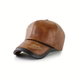 Faux Leather Men's Fashion Baseball Cap