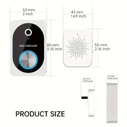 Smart Visual Dingdong Doorbell - 2.4GHz WiFi Wireless Doorbell with HD Night Vision, Two-Way Call, APP Remote Control, and 72-Hour Video Cloud Storage