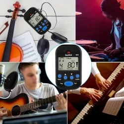 Mini Digital Metronome with High-Definition Loudspeaker - Versatile for Piano, Guitar, Violin & More - User-Friendly, Stylish Black