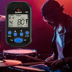 Mini Digital Metronome with High-Definition Loudspeaker - Versatile for Piano, Guitar, Violin & More - User-Friendly, Stylish Black