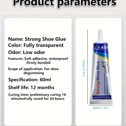 Upgraded 60ml Waterproof Shoe Glue - Strong Adhesive for Repairing Leather Shoes, Sports Shoes, and Sneakers