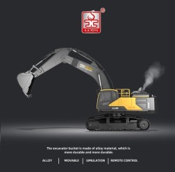 RC excavator Digger, 2.4G, 18CH, Alloy bucket, Smoke simulation