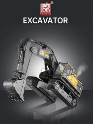 RC excavator Digger, 2.4G, 18CH, Alloy bucket, Smoke simulation