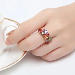 Colored zircon rings