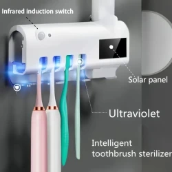 UV-Clean Toothbrush Guardian - Automatic Toothbrush Sanitizer with PIR Motion Sensor, Photocatalyst Sterilizer, Wall-Mounted Design for Germ-Free Oral Care