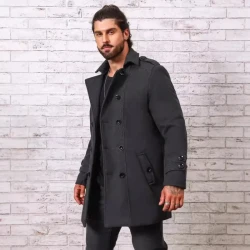 Autumn And Winter Jacket Fashionable Solid Color Woolen