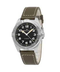 Hamilton Khaki Field Expedition Leather Strap Black Dial Automatic H70315830 100M Men's Watch