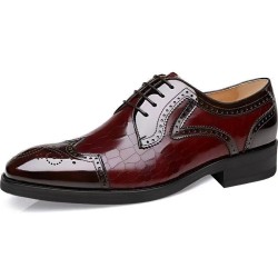 Brogue Embossed Oxford Shoes