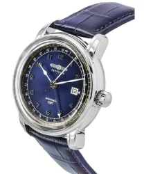 Zeppelin LZ126 Los Angeles GMT Leather Strap Blue Dial Automatic 76683 Men's Watch