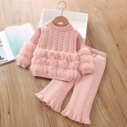 Girls Sweater Suit Twist Knitted