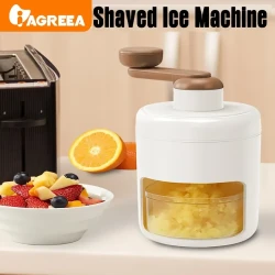 Manual Shaved Ice Crusher Machine - Stainless Steel Blades for Snow Cones, Slushies, Ice Cream, & More