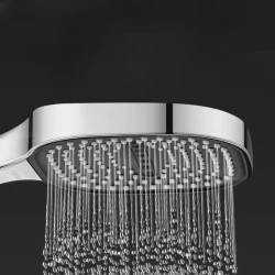 High Pressure Water Massage Shower Head with Filter - Wall-Mounted, Square Design