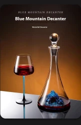 Black And Blue Bow Tie Crystal Burgundy Blue Rod Red Wine Glass