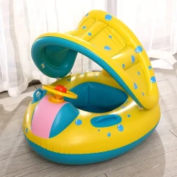 PVC Children's Swimming Ring With Sun Shade