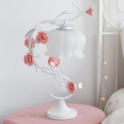 Rose Flower Girl Heart Children's Room Bedside Lamp