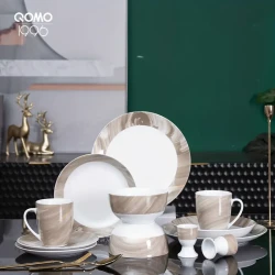 12/24pcs Round Ceramic Dinnerware Sets