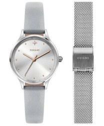 Oui Me Bichette Silver Dial Leather Strap Quartz ME010168 Womens Watch