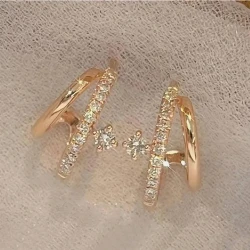 Brass Gold Plating Inlaid Zircon Fashion Earrings