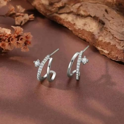 Brass Gold Plating Inlaid Zircon Fashion Earrings