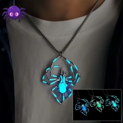 Halloween Creative Stereo Luminous Spider Glowing Necklace Jewelry