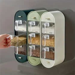 Wall Mounted Seasoning Box - 5-Compartment Spice Organizer for a Tidy Kitchen