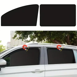 4-Piece Magnetic Car Side Window Sun Shades - Adjustable Roll-Up, UV Protection & Privacy