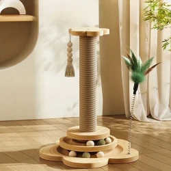 Solid Wood Standing Cat Scratcher