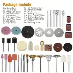 217Pcs Rotary Tool Accessories Kit – Comprehensive Set with Grinding Heads, Wool Wheels, Cutting Discs, and More for Versatile Cutting, Grinding, Carving, and Polishing