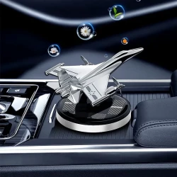 Solar-Powered Airplane Car Freshener - Silvery Metal Vent Clip Perfume