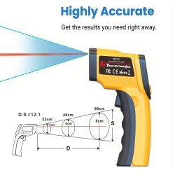 High-Precision Infrared Thermometer for Cooking, Grilling, and Engine Temperatures -58°F to 1022°F - Accurate and Easy to Use