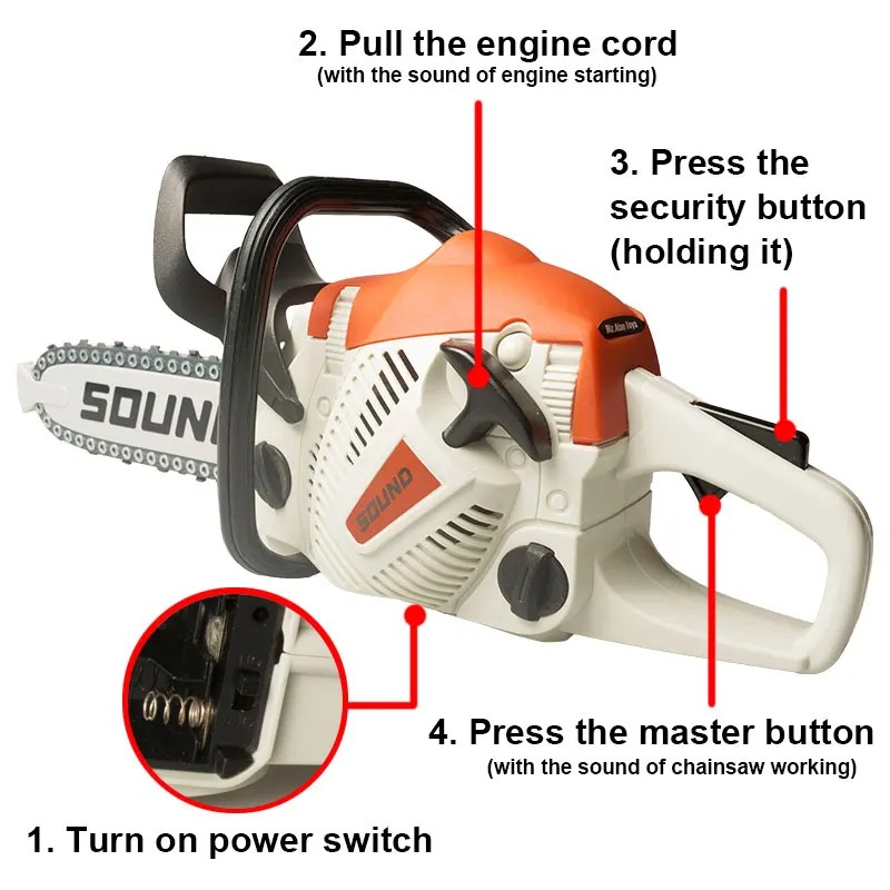 Toy Chainsaw with Goggles – Children Electric Power Chainsaw with Sound